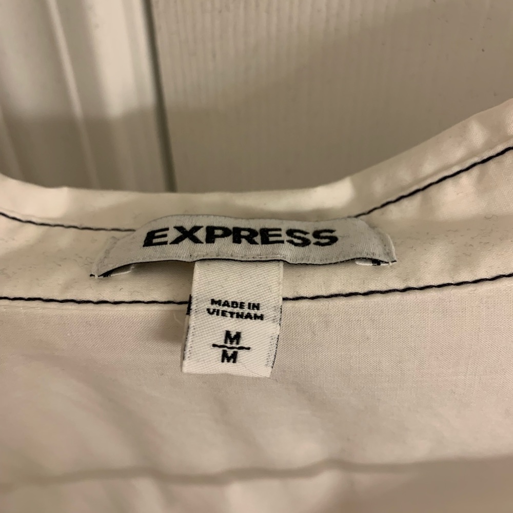 Nwot Express Button Up Sleeve Reverse Stitch Stri… - image 4